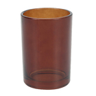 Porta Escovas de Dente Cilíndrico Vidro Ambar Oikos