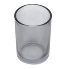 Porta Escovas de Dente Cilíndrico Vidro Cinza Oikos