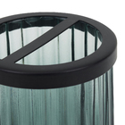 Porta Escovas de Dente Cilíndrico Vidro Verde Escuro Oikos