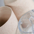 Porta Escovas de Dente Plástico e Fibras Naturais Pia Oval com Tampa Eco Marfim