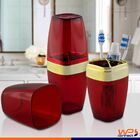 Porta Escovas E Creme Dental Translúcido Dourado Banheiro Lux