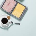 Porta Frios Duplo Pote Para Queijo Fatiado Com Tampa Empilhá