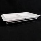 Porta Frios Duplo Pote Para Queijo Fatiado Com Tampa Empilháv