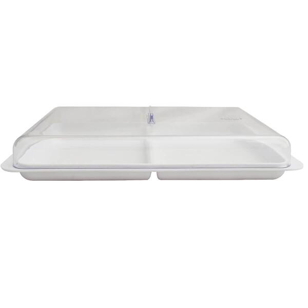 Porta Frios Duplo Pote Para Queijo Fatiado Com Tampa Empilháv