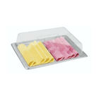 Porta Frios Inox Com Tampa Em Acrílico E 2 Divisões