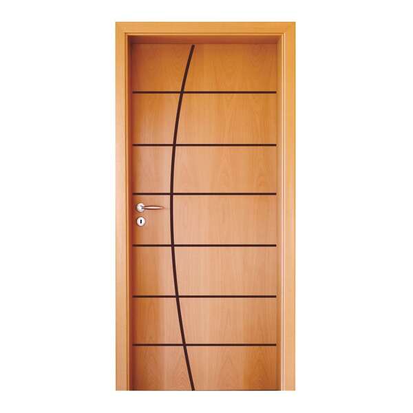 Porta Frisada Modelo 185 Montada Em Madeira Semi Sólida Hdf M