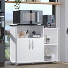 Porta Fruteira Preta Para Micro-ondas De Cozinha Com 4 Rodas