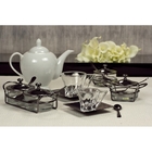 Porta Geléia De Vidro Com Suporte E Colher De Aço Italy Black