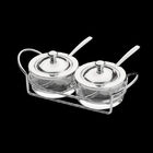 Porta-geléia Em Vidro E Prata Wolff Italy 24x10x8cm