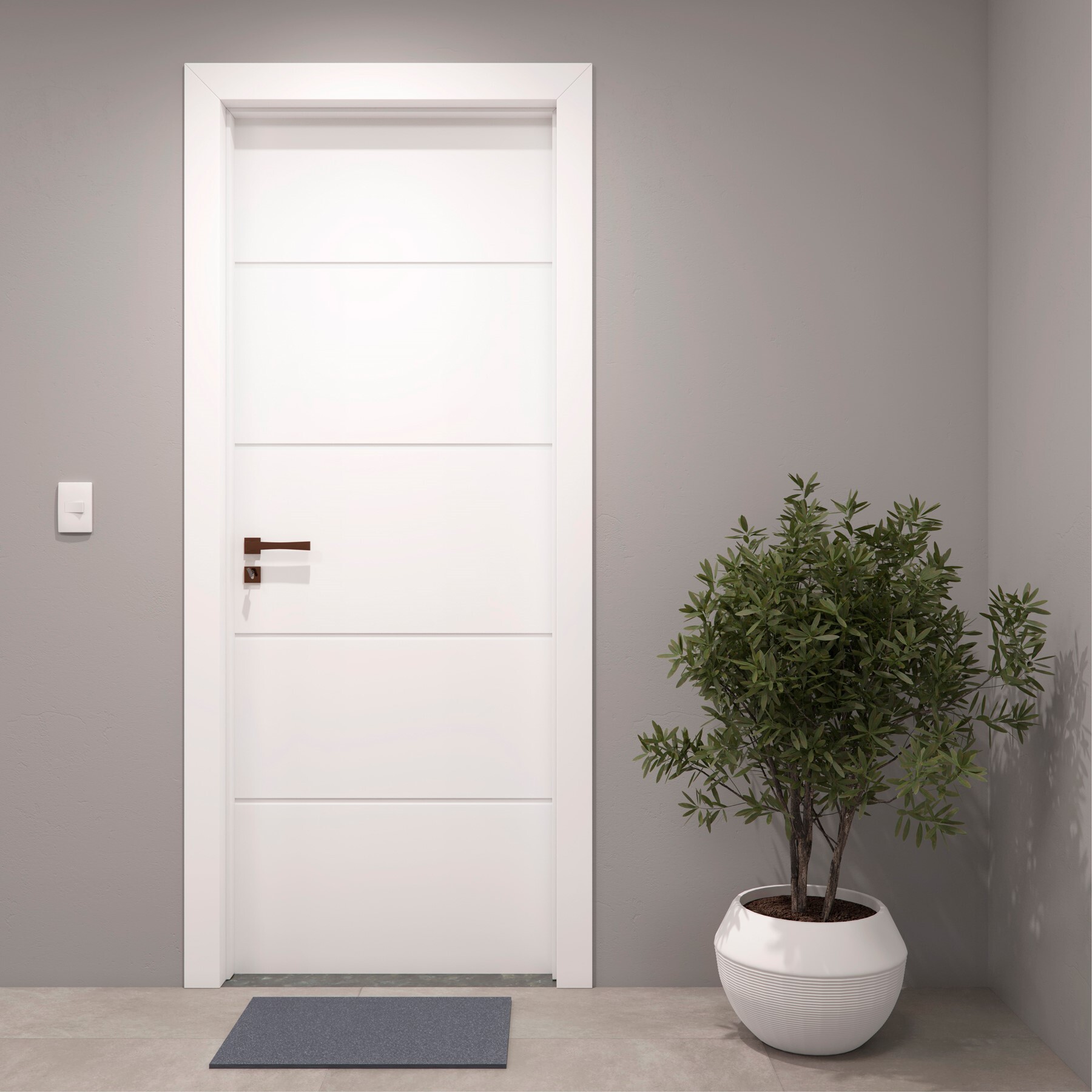 Kit Porta Madeira de Giro Direito|Esquerdo Branco 210x80cm