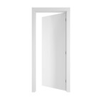 Porta de Madeira de Giro Direito e Esquerdo Branca 210x60cm Sarrafeada com Batente 14 a 22cm Vivace UV Lisa Artens