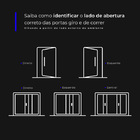 Porta Giro Laminada 0,85m X 2,10m Esquerda Em Alumínio Cinza–