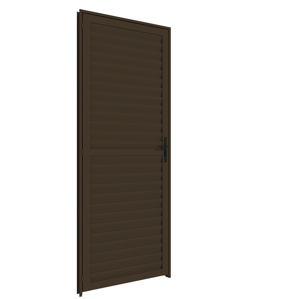 Porta Giro Laminada 0,85m X 2,15m Esquerda Em Alumínio Bronze