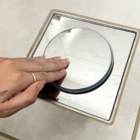 Porta Grelha Abs E Ralo Click Inox Quadrado 15x15 Kit Banheir