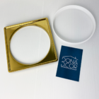 Porta Grelha Dourado 15x15 Caixilho Aço Inox 304 Quadrado Sup