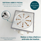 Porta Grelha E Ralo Inox 15x15 Kit Banheiro Ralo Quadrado Tam