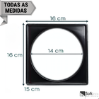 Porta Grelha Quadrado 15x15cm Preto Fosco