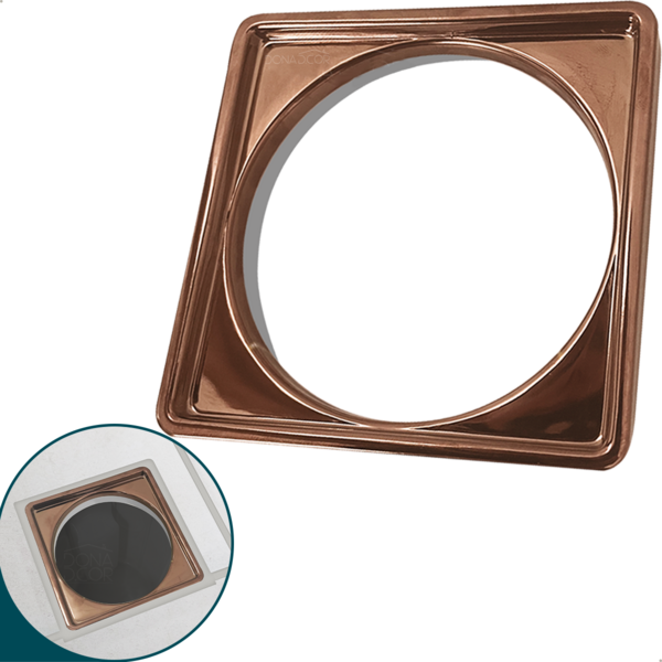 Porta Grelha Rose Gold 10x10 Aço Inox 304 Suporte Ralo Quadra