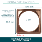 Porta Grelha Rose Gold 10x10 Aço Inox 304 Suporte Ralo Quadra