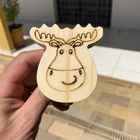 Porta Guardanapo Anel Alce Natalino Madeira Pinus 4 Peças