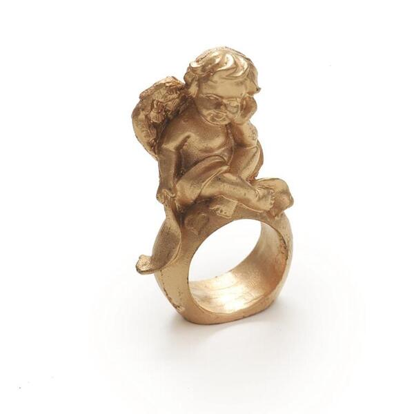 Porta Guardanapo Argola Anjo Ouro Jogo Com 6pcs 1517265