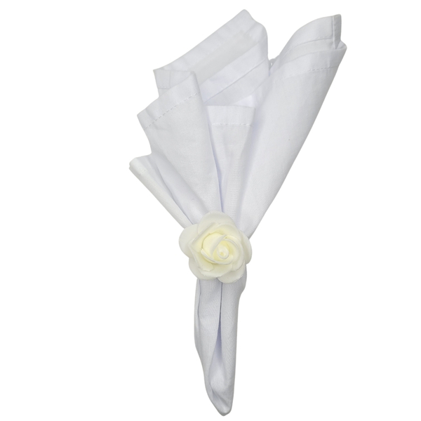 Porta Guardanapo Botão De Rosa Eva (branco Neve) - 4 Unidades