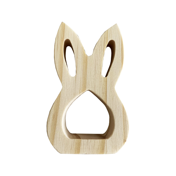 Porta Guardanapo Coelho Pascoa Orelhas Vazadas Madeira Pinus