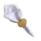 Porta Guardanapo Coração Anel Dourado Decorativo Mesa Posta E