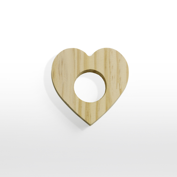 Porta Guardanapo Coração De Madeira Pinus Natural