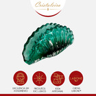 Porta Guardanapo Cristal Murano 16 Cm Artesanal Verde Folha -