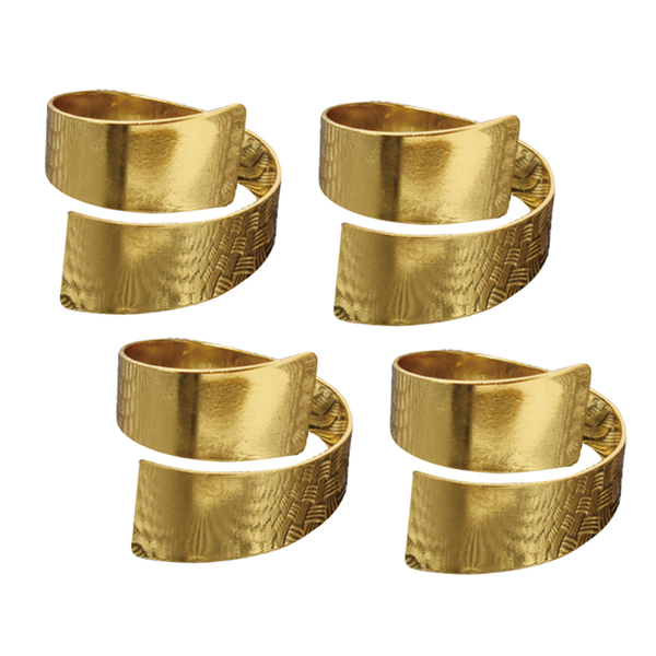 Porta Guardanapo Curvo Dourado 4 Peças