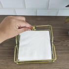 Porta Guardanapo De Mesa Dourado Com Espelho Suporte Para Gua