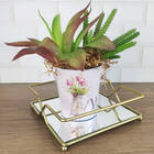 Porta Guardanapo De Mesa Dourado Com Espelho Suporte Para Gua