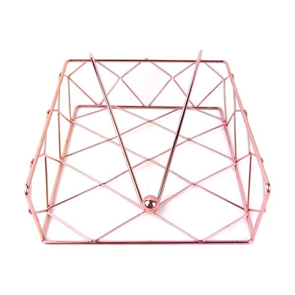 Porta Guardanapo De Metal Cobre 19 2cm X 19 2cm X 7cm