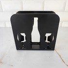 Porta Guardanapo Decorativo Taças E Garrafa De Vinho Preto Ac