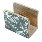 Porta Guardanapo Em Madeira Leaf 13x8x10cm