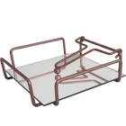 Porta Guardanapo Espelhado Com Peso 18x18cm Suporte Aparador