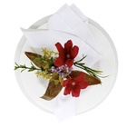 Porta Guardanapo Jasmim Charlô Vermelho - 4 Unds