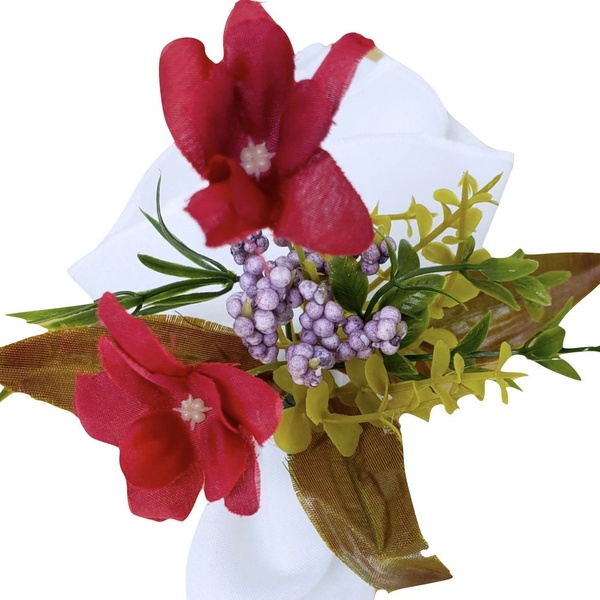 Porta Guardanapo Jasmim Charlô Vermelho - 4 Unds