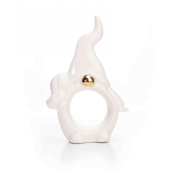 Porta Guardanapo Papai Noel Ceramica Branco 11 5x7 Cm - Indo