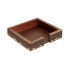 Porta Guardanapo Quadrado De Madeira L15,5xp15,5xa5cm Cor Mar