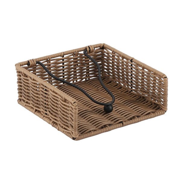 Porta Guardanapo Quadrado Luxo Rattan Com Presilha - Tuut