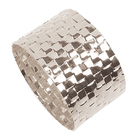 Porta Guardanapo Quadriculado Prata 4 Peças