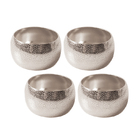 Porta Guardanapo Textura Prateado 4 Peças