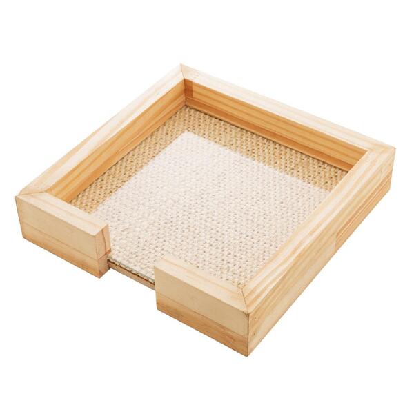 Porta Guardanapo Woodart Pinus De Madeira 21cm X 21cm