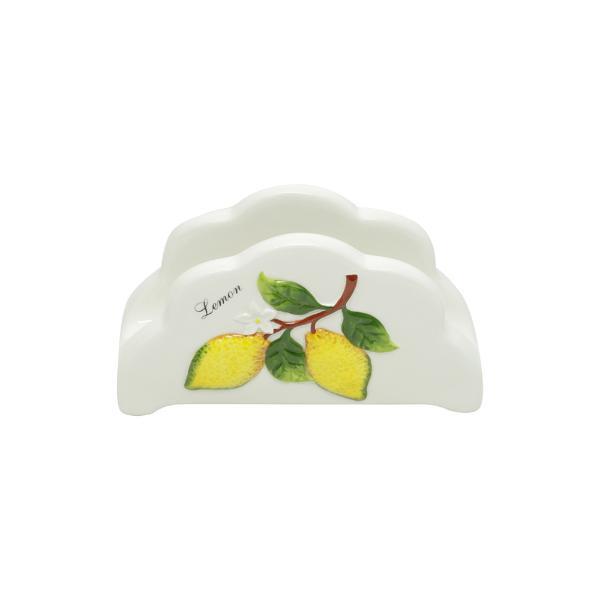 Porta-guardanapos Em Cerâmica Bon Gourmet Lemons 8x2x4 5cm