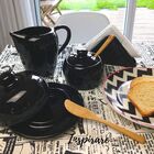 Porta Guardanapos Em Cerâmica Preto Scalla