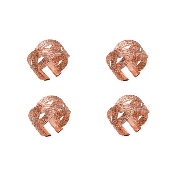 Porta-guardanapos Em Inox Prestige Spiral Rose Gold 4 Peças