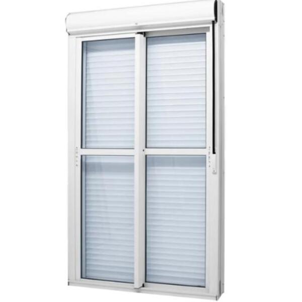Porta Integrada Alumínio Branco Com Persiana 2 Folhas Móveis