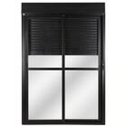 Porta Integrada L20 Alumínio Preto Com Persiana 2 Folhas Móve